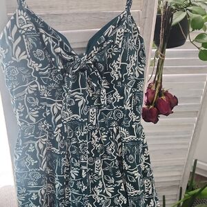 Dark Green & White Romper